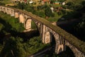 The largest and oldest viaduct in Ukraine, a brick and old railway bridge. Royalty Free Stock Photo