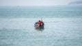 The largest river in Bangladesh is the Padma. The message of the arrival of the monsoon. Fishermen are catching hilsa fish by boat