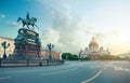 Isaac`s Cathedral or Isaakievskiy Sobor in Saint Petersburg. Beautiful summer view with blue sky Royalty Free Stock Photo