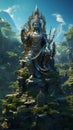 the largest shiva statue on mountains generative AI