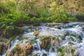 The largest waterfall of one of the most amazing Plitvice lakes in Croatia. National park Royalty Free Stock Photo