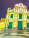 Largo do Senado at night, Macau Royalty Free Stock Photo