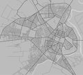 City map with streets, urban planning scheme. Plan street map, road graphic navigation. Vector