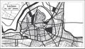 Larissa Greece City Map in Black and White Color in Retro Style. Outline Map