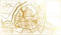 Larissa Greece City Map in Retro Style in Golden Color. Outline Map