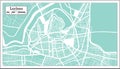 Larissa Greece City Map in Retro Style. Outline Map