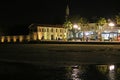 Larnaca Castle on Finikoudes boulevard in Larnaca at night, Cyprus Royalty Free Stock Photo