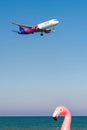 Larnaca, Cyprus - July 09, 2022: Airbus A321-231 of Wizz Air airlines landing at Larnaca airport Royalty Free Stock Photo
