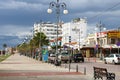 Palm promenade Phinikoudes. Popular tourist european destination, Larnaca, Cyprus Royalty Free Stock Photo