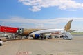 Plane of Gulf Air at Larnaca International Airport, Cyprus Royalty Free Stock Photo