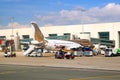 Plane of Gulf Air at Larnaca International Airport, Cyprus Royalty Free Stock Photo