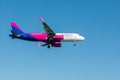 Larnaca, Cyprus - September 10, 2022: Airbus A320-232 of Wizz Air airlines landing at Glafcos Clerides airport