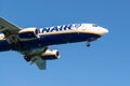 Larnaca, Cyprus - September 15, 2022: Boeing 737-8AS of Ryanair airlines landing at Larnaca airport Royalty Free Stock Photo