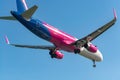 Larnaca, Cyprus - September 10, 2022: Landing Airbus A321-231 of Wizz Air airlines Royalty Free Stock Photo