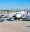 Airplane Larnaka International airport Cyprus