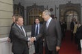 lars Lokke Rasmussen & Sergey Lavrov(L) Royalty Free Stock Photo