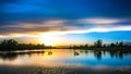 Larun lake sunset spring Royalty Free Stock Photo