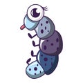 Larva icon, cartoon style