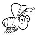 Larva worm and apple cartoon coloring page for toddle