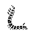 larvae silkworm glyph icon vector illustration