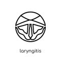 Laryngitis icon. Trendy modern flat linear vector Laryngitis icon on white background from thin line Diseases collection