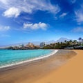 Las Americas Beach Adeje coast Beach in Tenerife Royalty Free Stock Photo