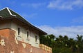 Las Americas,Tenerife,Spain - June 14,2017:View on thai style building and exterior walls of the Siam Park.