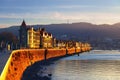 Las Arenas of Getxo seafront at sunset