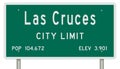 Las Cruces road sign showing population and elevation