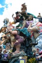 Las Fallas papier mache art statue prior to burning in Valencia