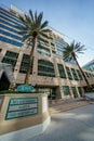 Las Olas Centre business building front view by entrance sign Royalty Free Stock Photo