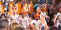 Las Palmas de Gran Canaria Beach carnival 2015 parade on the Las Royalty Free Stock Photo