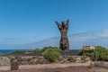 LAS PALMAS DE GRAN CANARIA, CANARY ISLANDS, SPAIN - OCTOBER 03, 2018: Statue El Atlante. Copy space for text