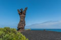 LAS PALMAS DE GRAN CANARIA, CANARY ISLANDS, SPAIN - OCTOBER 03, 2018: Statue El Atlante. Copy space for text