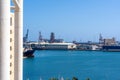 Las Palmas Oct 11, 2019: The Boudicca cruise ship docked at the port of Las Palmas de Gran Canaria in a refueling maneuver with Royalty Free Stock Photo