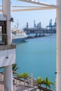 Las Palmas Oct 11, 2019: The Boudicca cruise ship docked at the port of Las Palmas de Gran Canaria in a refueling maneuver with Royalty Free Stock Photo