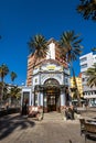 Las Palmas, Spain - Feb 22, 2023: Cafe in secession style in San Telmo Park at Las Palmas de Gran Canaria, Spain