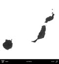 Las Palmas, Spain, isolated on white. Grayscale Royalty Free Stock Photo