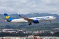 Thomas Cook Scandinavia Airbus A330-300 OY-VKG passenger charter plane landing at Canary, Las Palmas Airport Royalty Free Stock Photo