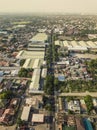 Las Pinas, Metro Manila - Aerial of Marcos Alvarez Road. Factories and warehouses in Las Pinas, a key city in Southern Royalty Free Stock Photo