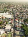 Las Pinas, Metro Manila - Aerial of Marcos Alvarez Road. Offices and houses in Las Pinas, a key city in Southern Manila Royalty Free Stock Photo