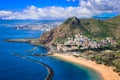 Las Teresitas, Tenerife,Canary islands,Spain: Las Teresitas beach and San Andres village Royalty Free Stock Photo