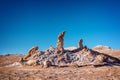 Las Tres Marias, famous rocks in the Moon Valley Atacama desert, Chile