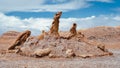 Las Tres Marias Rock Formation at the Moon Valley, Atacama Desert, Chile Royalty Free Stock Photo