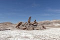 Las Tres Marias Three Marys, famous rocks in the Valle de la Luna Valley of the Moon, Atacama desert, Chile Royalty Free Stock Photo