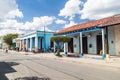 LAS TUNAS, CUBA - JAN 27, 2016: Old buildings in the center of Las Tunas Royalty Free Stock Photo