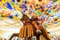 Japanese samurai statue riding a horse in Bellagio Hotel and Casino