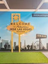 Wooden version of the Welcome to Fabulous Las Vegas Sign in Ikea