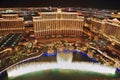 Las Vegas Belagio Hotel and Fountains at night