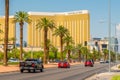 Las Vegas Boulevard traffic in front of the Mandalay Bay Hotel and Casino